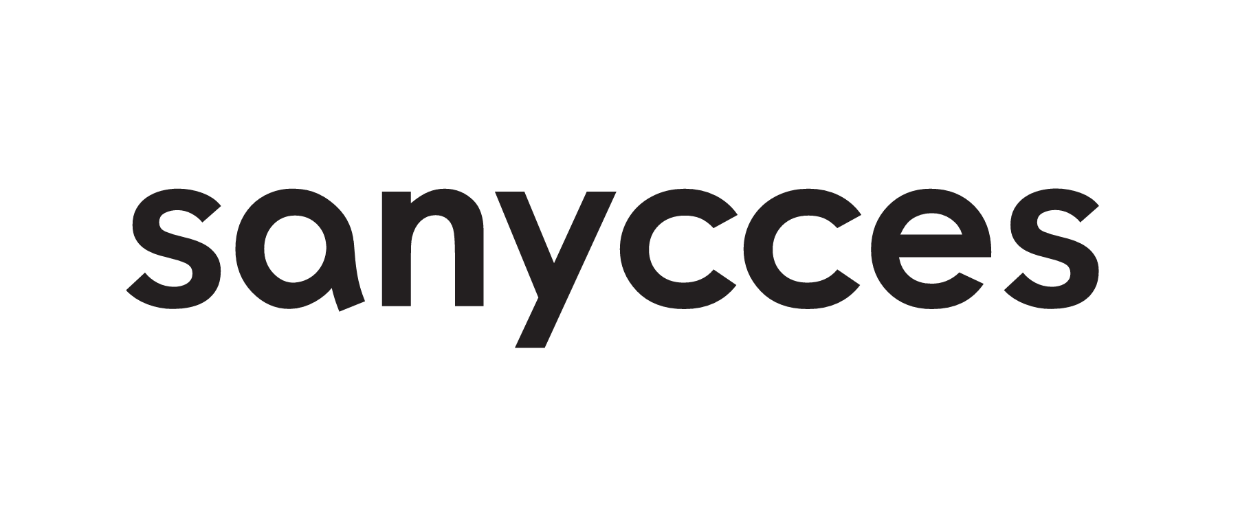Un logo noir et blanc pour sanycces sur fond blanc.