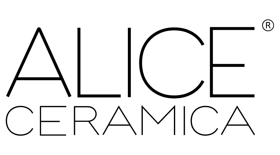 Un logo noir et blanc pour alice ceramica sur fond blanc.