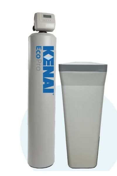 A kenal eco pro water softener with a container next to it