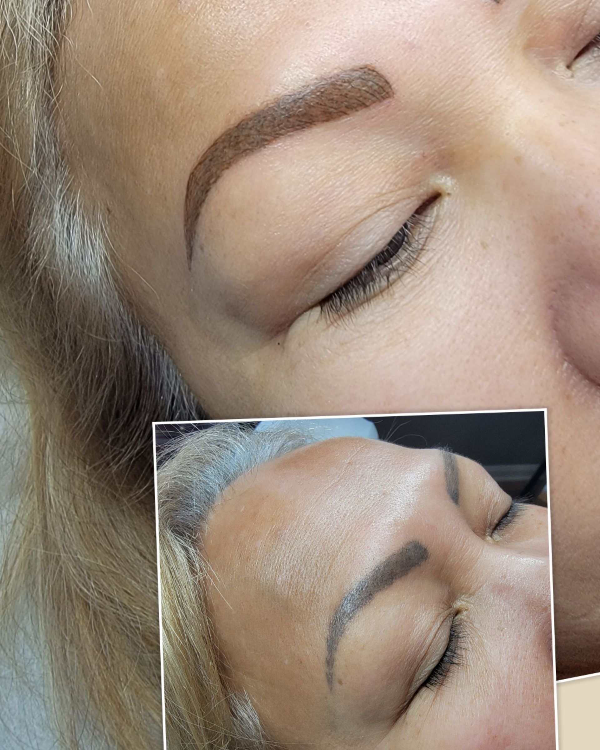 A close up of a woman 's face with her eyes closed.