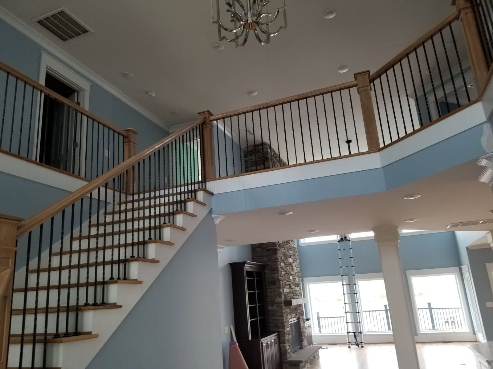 A staircase leading up to the second floor of a house