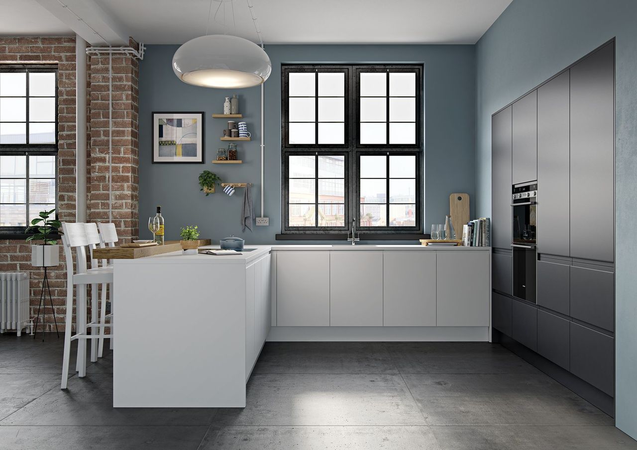 Strada Matte Kitchen Collection - White & Graphite