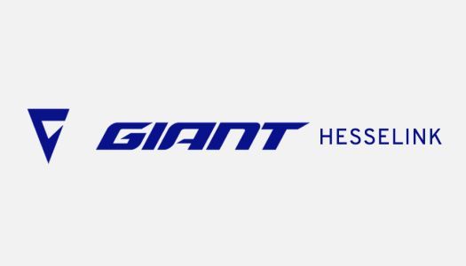 Het gigantische Hesselink-logo is blauw en wit op een witte achtergrond.