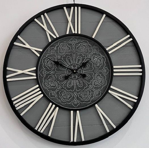 Barn Wood Door Clock Black — Somerton Park, SA — The Outdoor Scene
