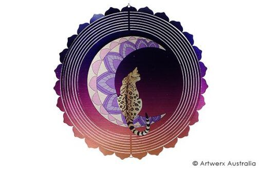 Crescent Cat wind spinner, stainless steel wind spinner, artwerx wind spinner, the outdoor scene, somerton park sa