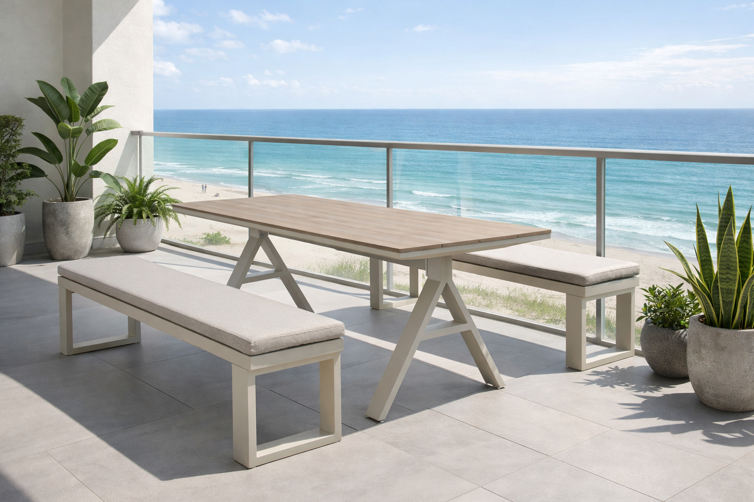 Aluminium Dining Table, Woodlook Dining Table, Outdoor Dining Table, The Outdoor Scene, Somerton Park SA