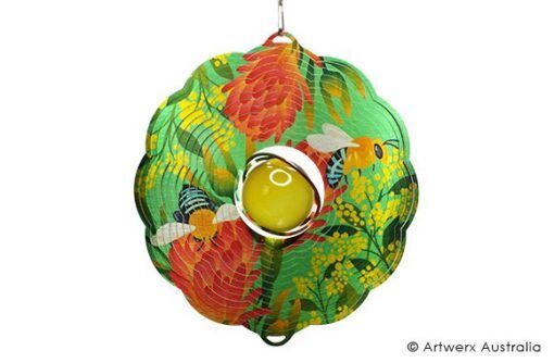 Native Blue Bee wind spinner, stainless steel wind spinner, artwerx wind spinner, the outdoor scene, somerton park sa