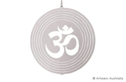 Aum wind spinner, stainless steel wind spinner, artwerx wind spinner, the outdoor scene, somerton park sa