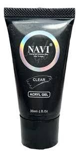 Tubo negro de gel acrílico transparente “NAVI”.