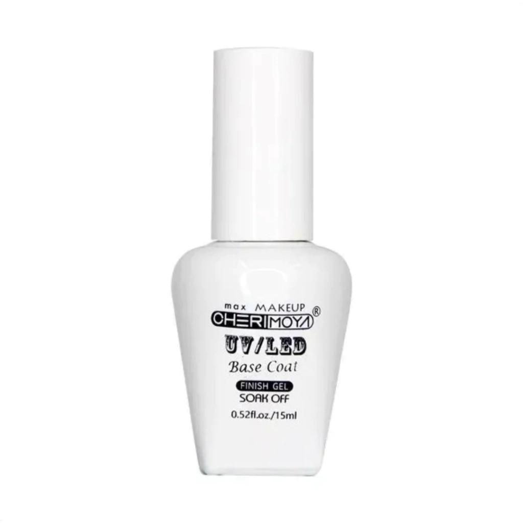 Botella de esmalte de uñas color blanco, marca CHERIMOYA, capa base UV/LED.