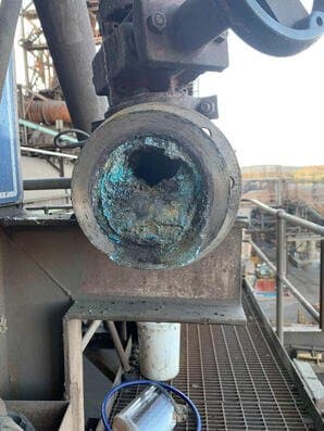 Blocked Tailings Pipe Ready For Unblocking — Sav’s Plumbing in Cobar, NSW