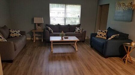 Living area with vinyl wood flooring - hardwood flooring in Jacksonville, FL