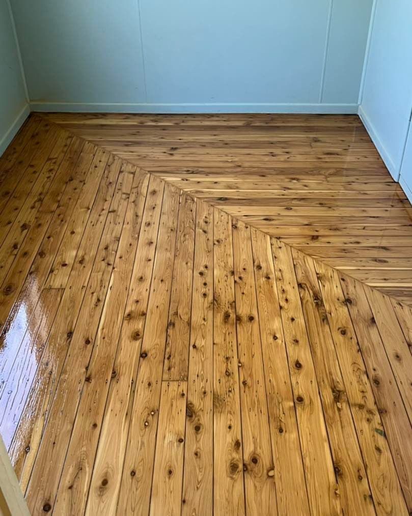 Long Lasting Floor Coatings with Black Spotted Stains — Floor Sanding in Kearneys Spring, QLD