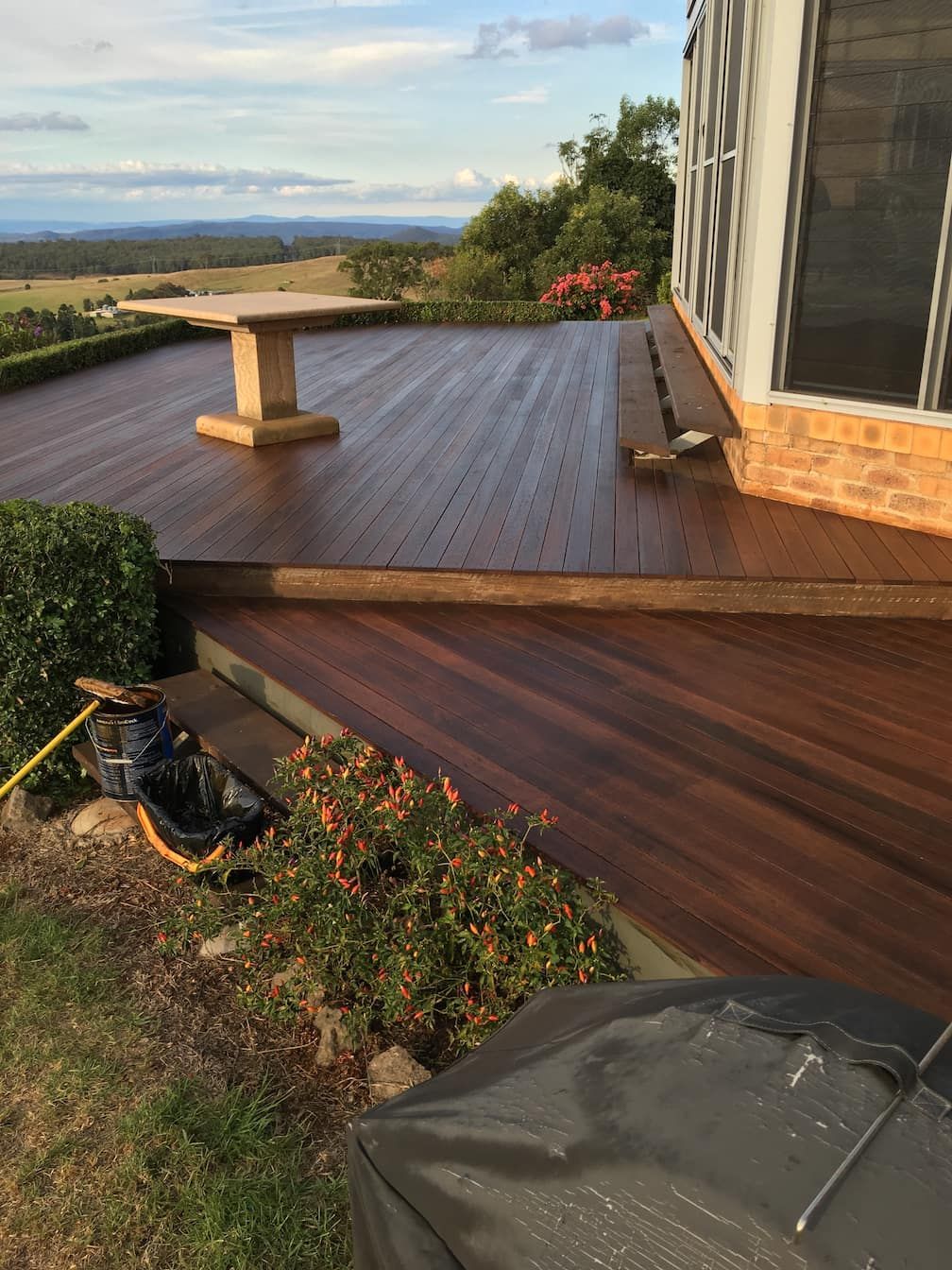 Brown Wooden Stairs Going up and Turning left — Floor Sanding in Kearneys Spring, QLD