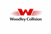 Red "W" logo with speed lines, "Woodley Collision" text.