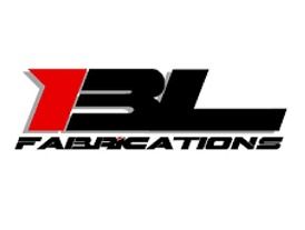 Logo for BL Fabrications, red and black stylized letters, 