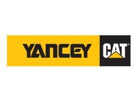 Yancey CAT logo, yellow and black rectangular design. 
