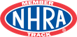 NHRA logo: Blue oval with white letters 