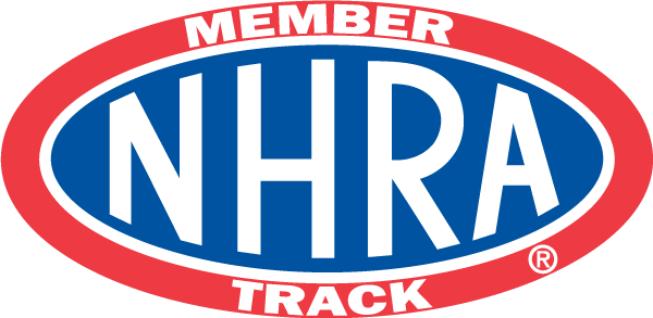 NHRA logo: Blue oval with white letters 