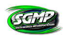 Logo for South Georgia Motorsports Park: "SGMP" in silver and white text with green and blue accents.