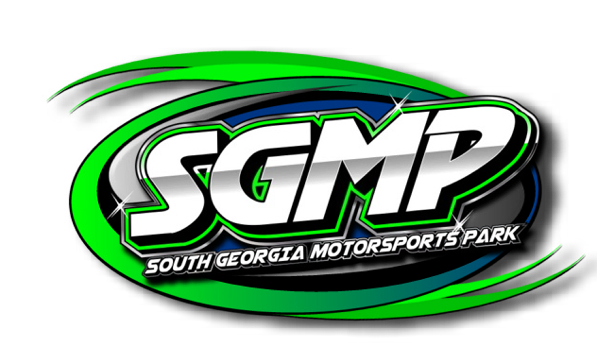 Logo for South Georgia Motorsports Park: "SGMP" in silver and white text with green and blue accents.