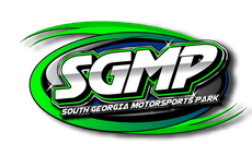 Logo for South Georgia Motorsports Park: "SGMP" in silver and white text with green and blue accents.