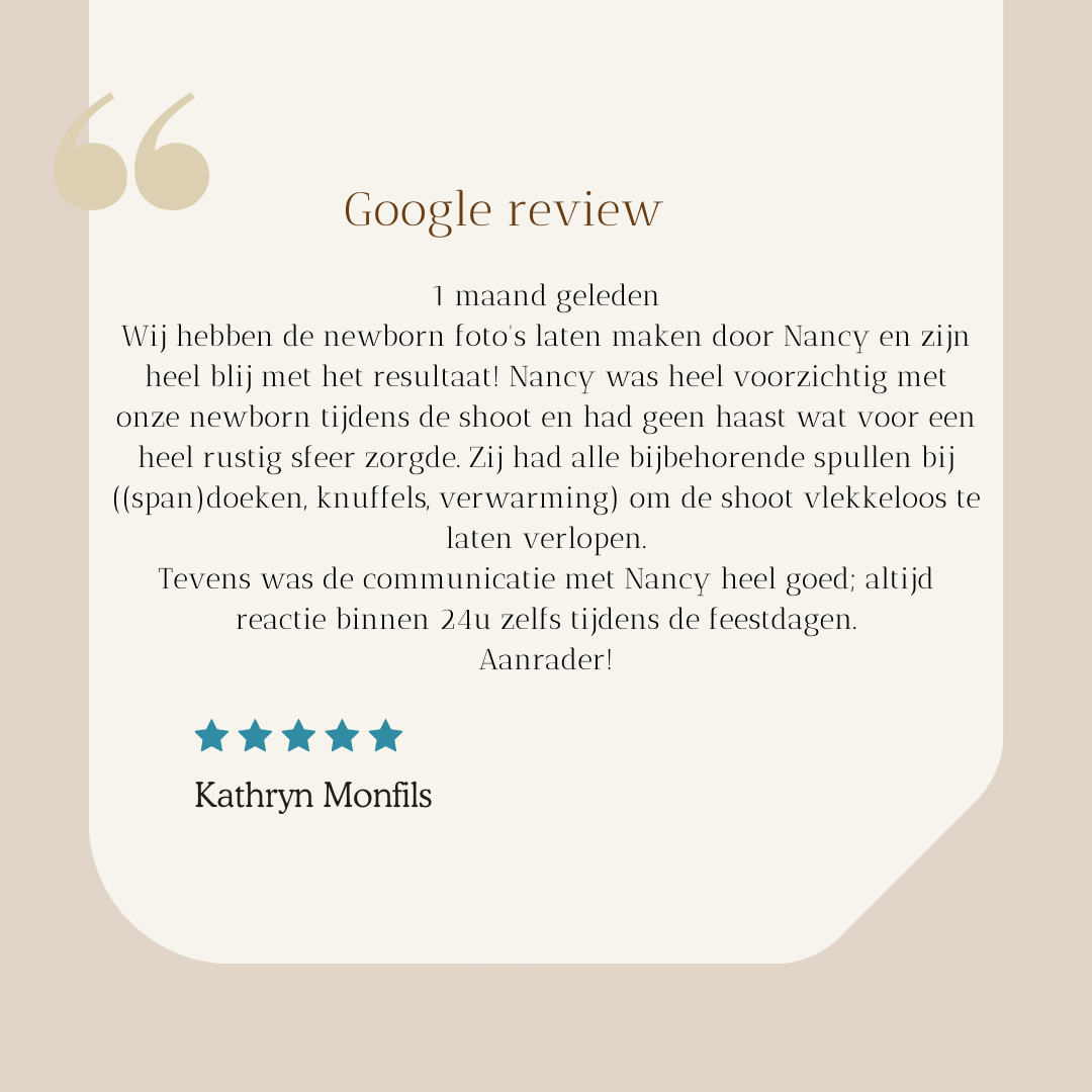 Een Google-recensie is geschreven in een vreemde taal.