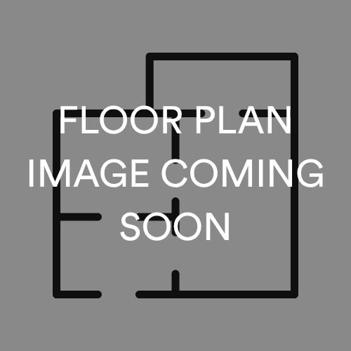 Floor plan placeholder graphic with black outlined room shapes and “FLOOR PLAN IMAGE COMING SOON” text on gray background