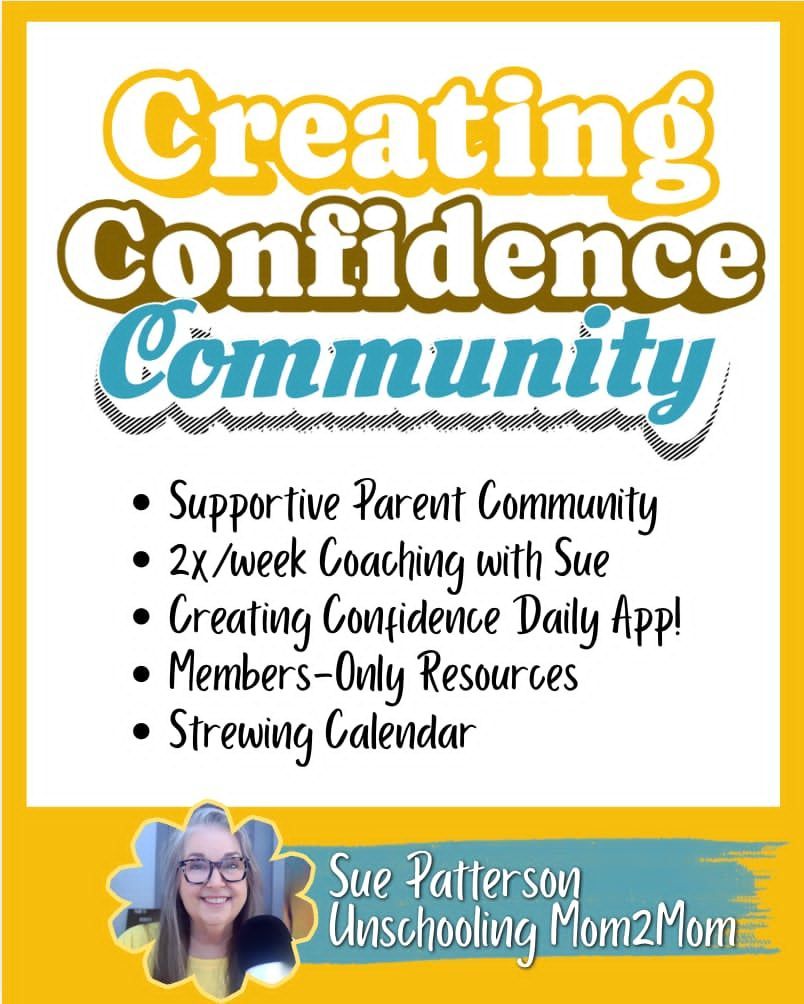 Promo graphic for Creative Confidence Community with weekly coaching, daily app, members-only resources, and streaming calendar
