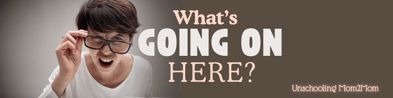 Man adjusting glasses beside text, “What’s GOING ON HERE?” with a small logo on the right