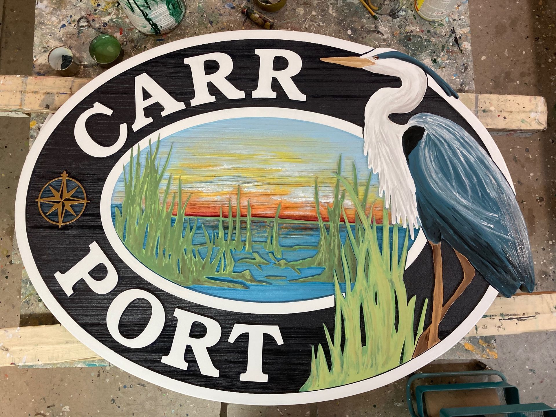 Sandblasted cedar beach house sign