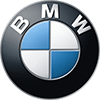 The bmw logo is a blue , white , and black circle.