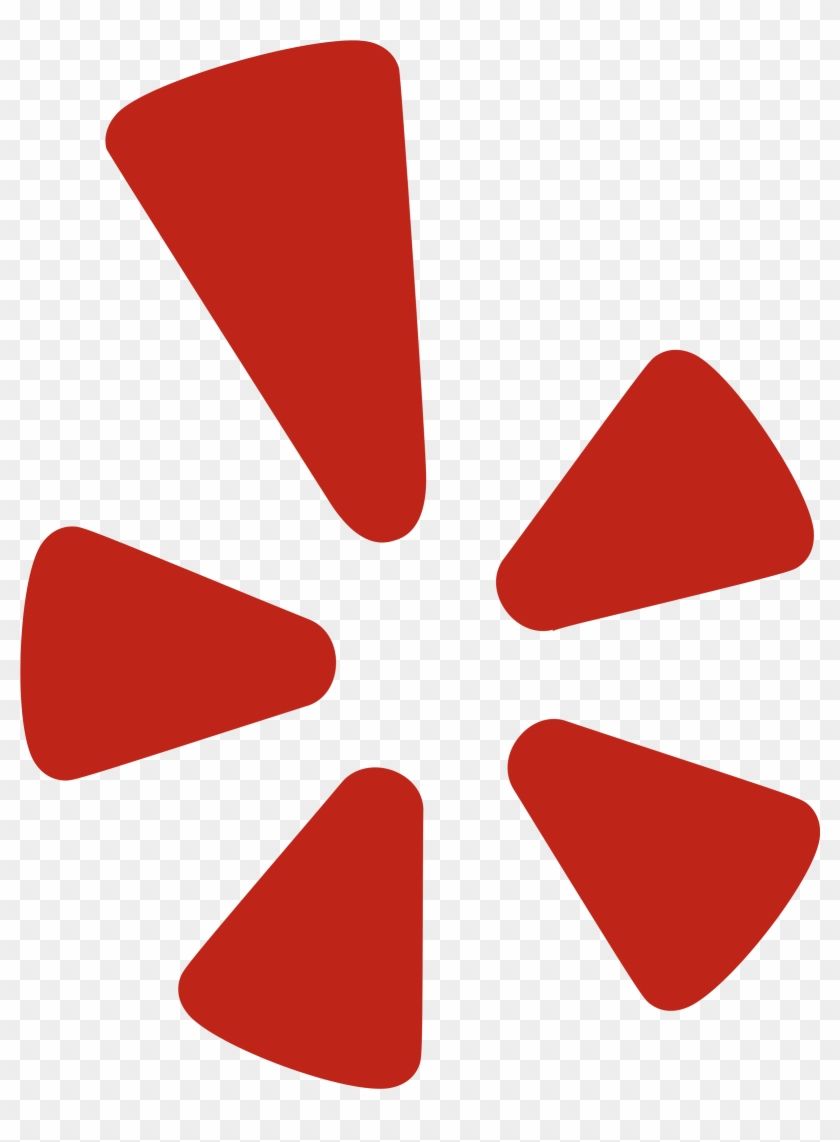Yelp logo: Red burst of light-like shapes, with a white background.