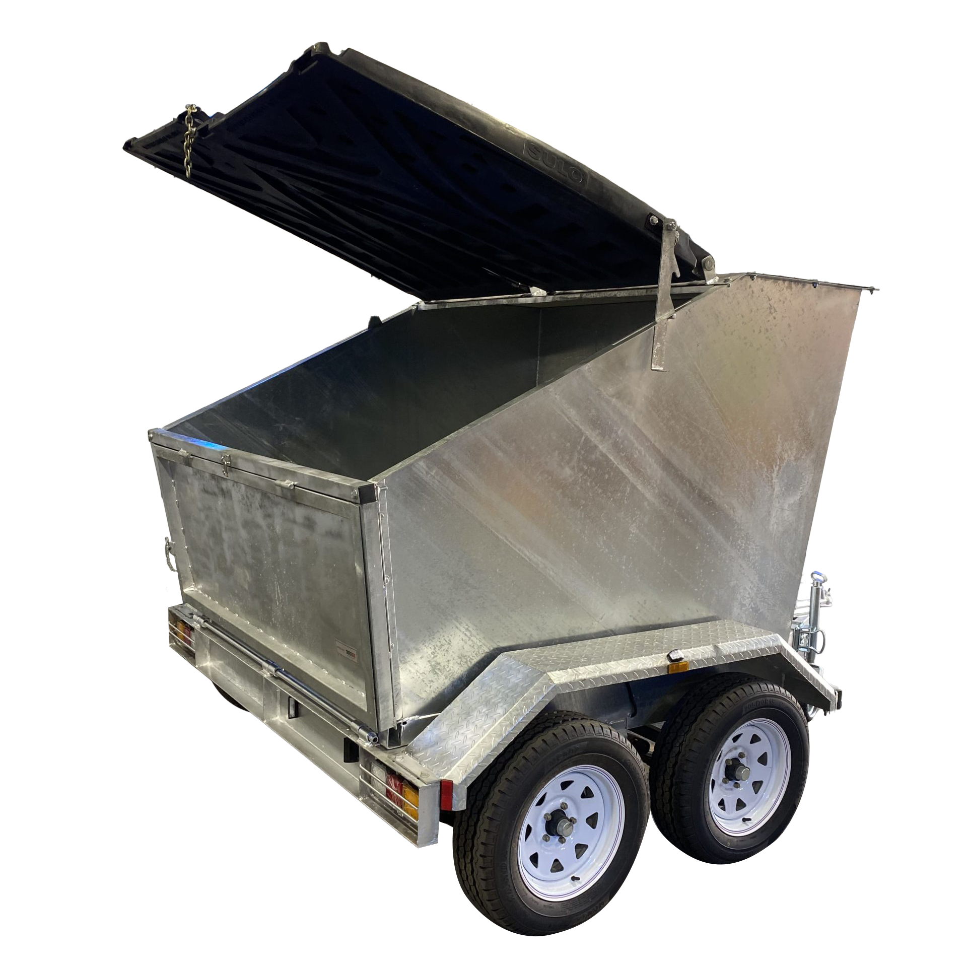 4 cubic metre heavy duty skip bin trailer
