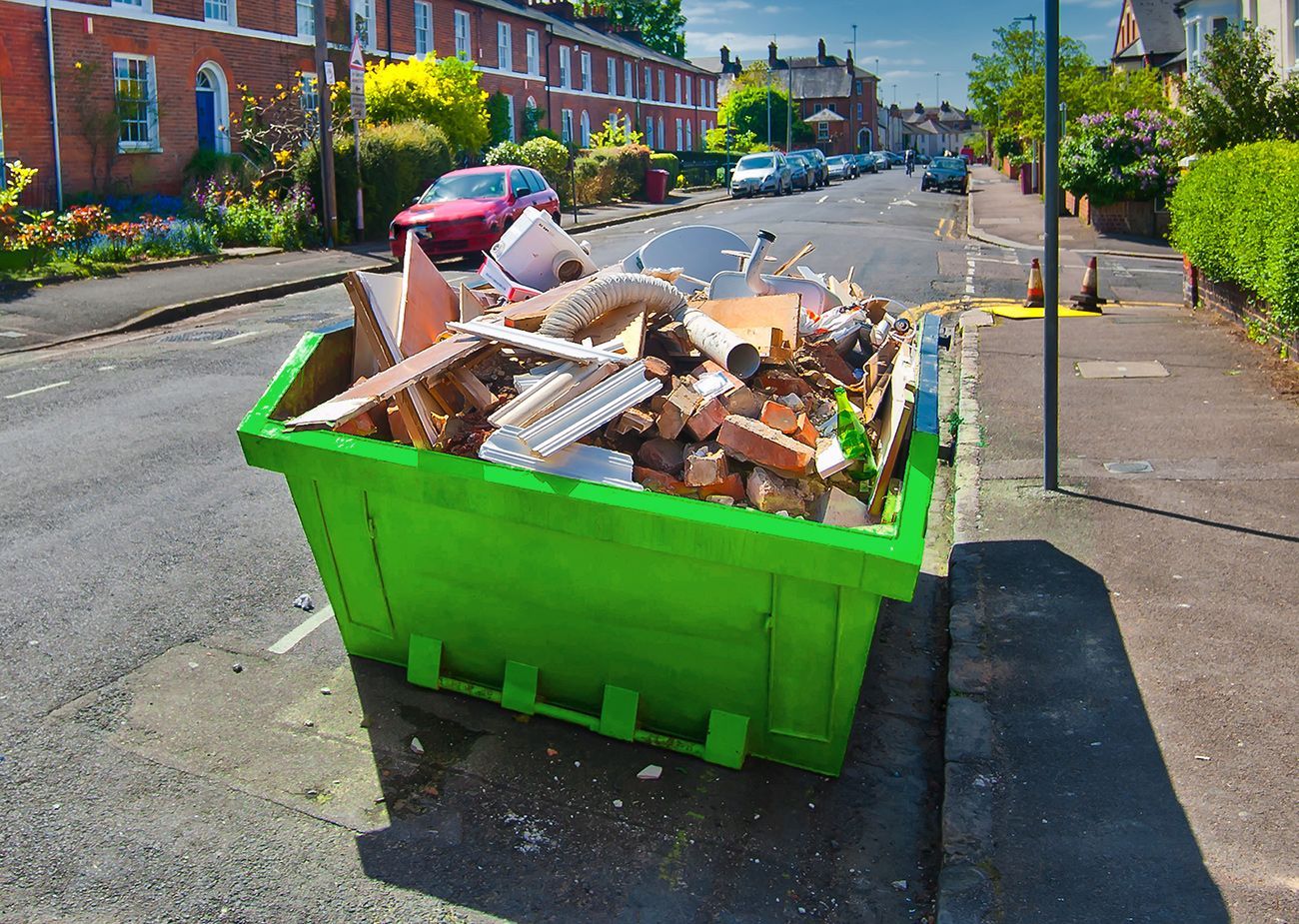 a skip bin full of trash