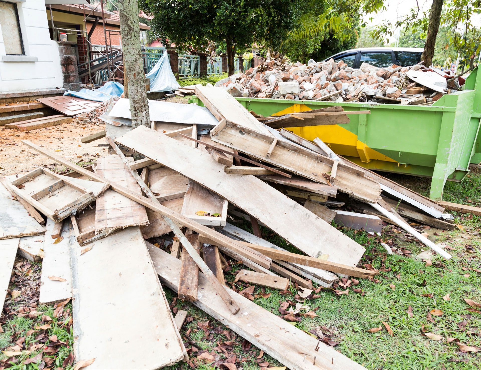 construction debris and materials
