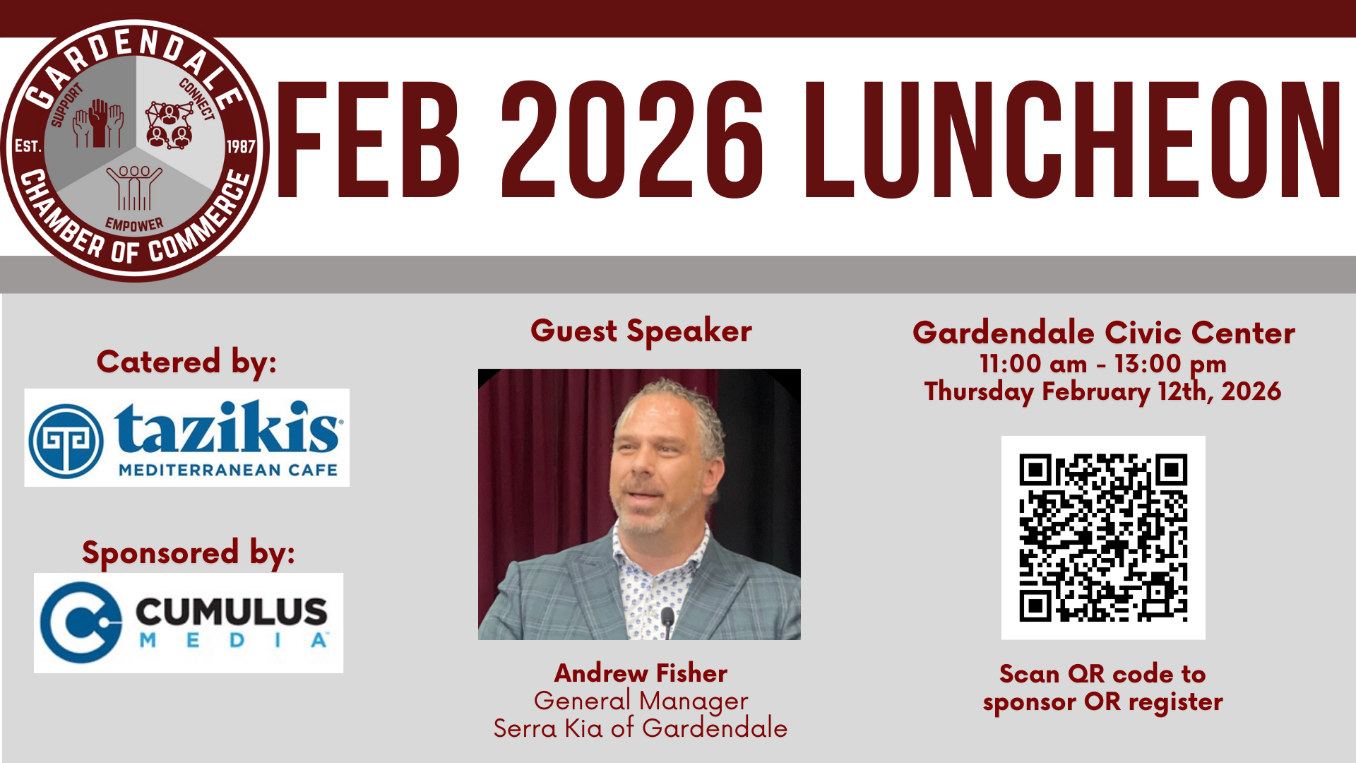 Gardendale Chamber luncheon: Eric Firestone, football coach, speaking on managing success and setbacks, Dec. 11 at Gardendale Civic Center.