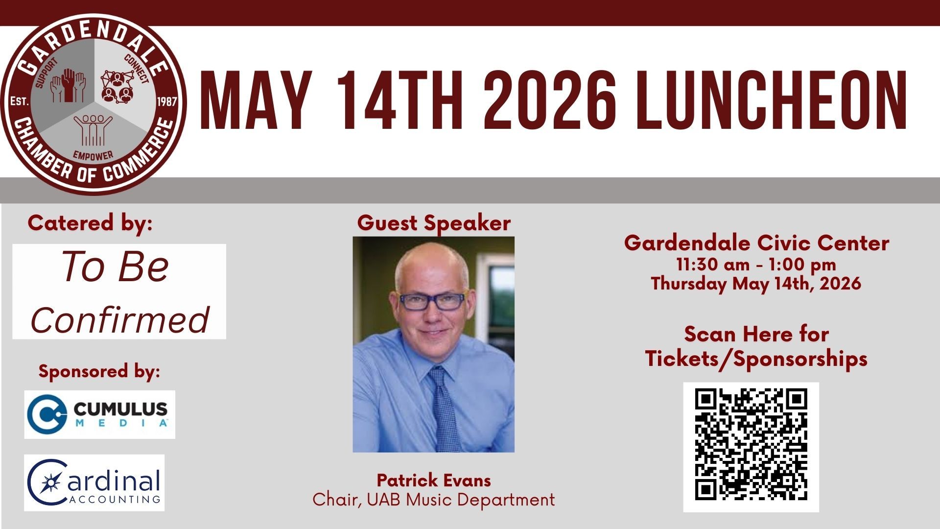Gardendale Chamber luncheon: Eric Firestone, football coach, speaking on managing success and setbacks, Dec. 11 at Gardendale Civic Center.