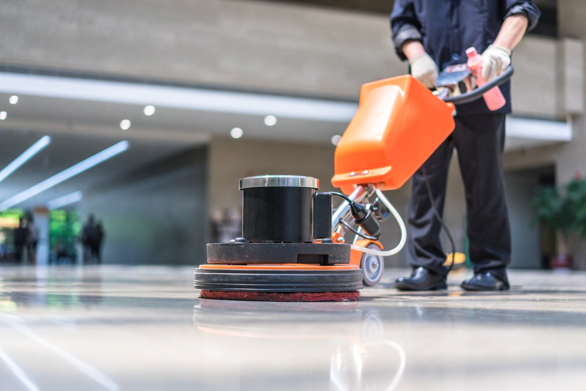 commercial floor cleaning services with washing machine