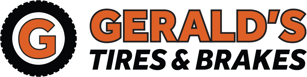 Gerald 's tires and brakes logo on a white background