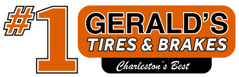 Gerald 's tires and brakes logo on a white background