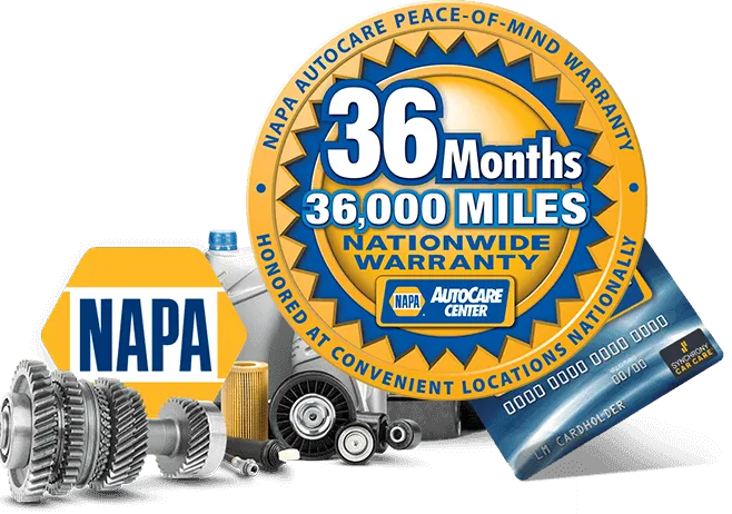 Napa autocare has a 36 month nationwide warranty