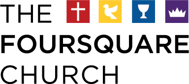 The logo for the foursquare church shows a cross , a dove , a chalice , and a crown.