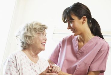 Elderly woman satisfied with our nursing care