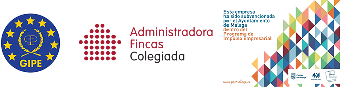 Logos: Logo GIPE, Administradora Fincas Colegiada y Promalaga