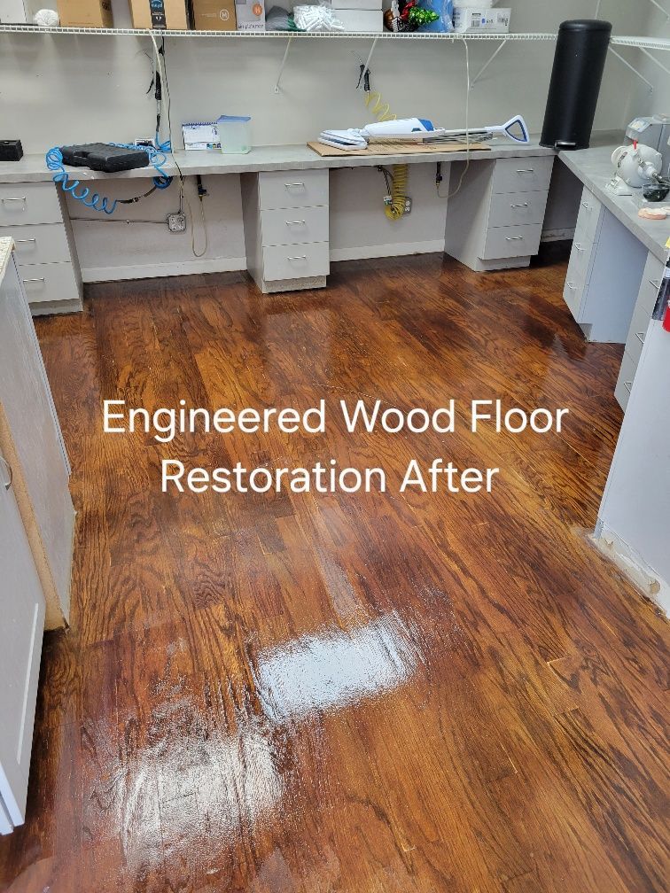 A picture of a wood floor restoration after being engineered.