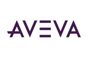 Ein lila-weißes Logo für Aveva auf weißem Hintergrund.