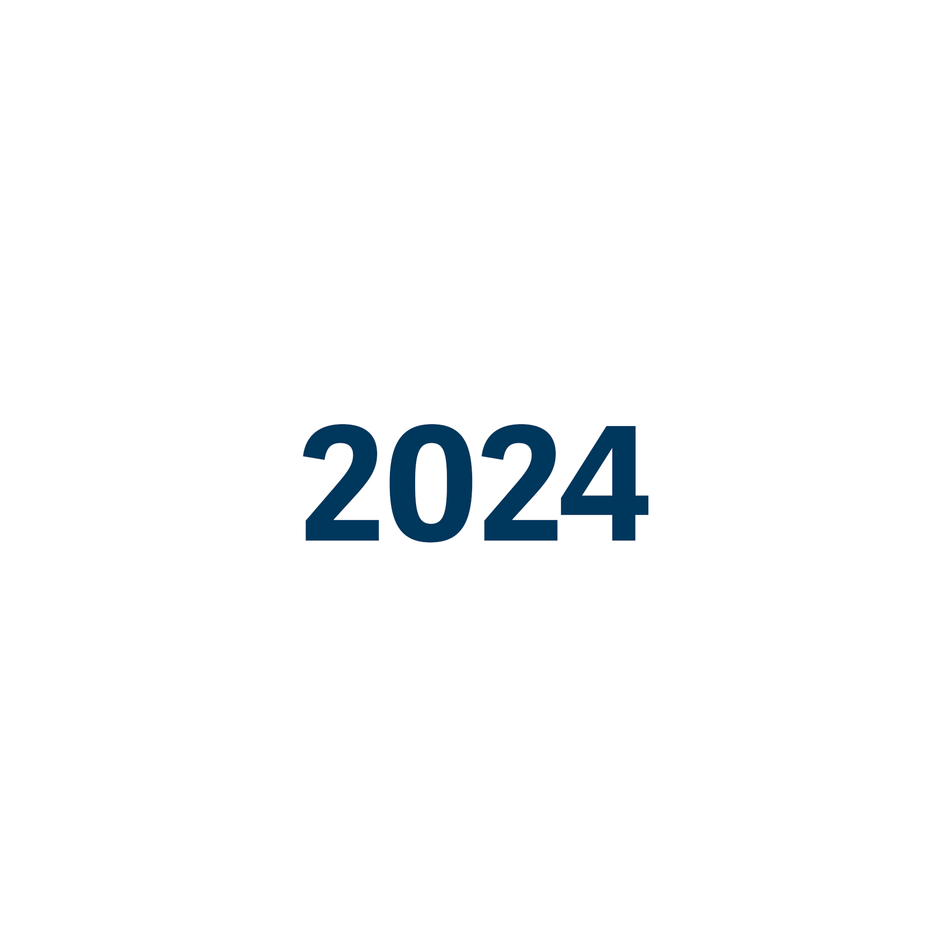 Das Jahr 2024 ist in blauer Schrift auf weißem Grund geschrieben.