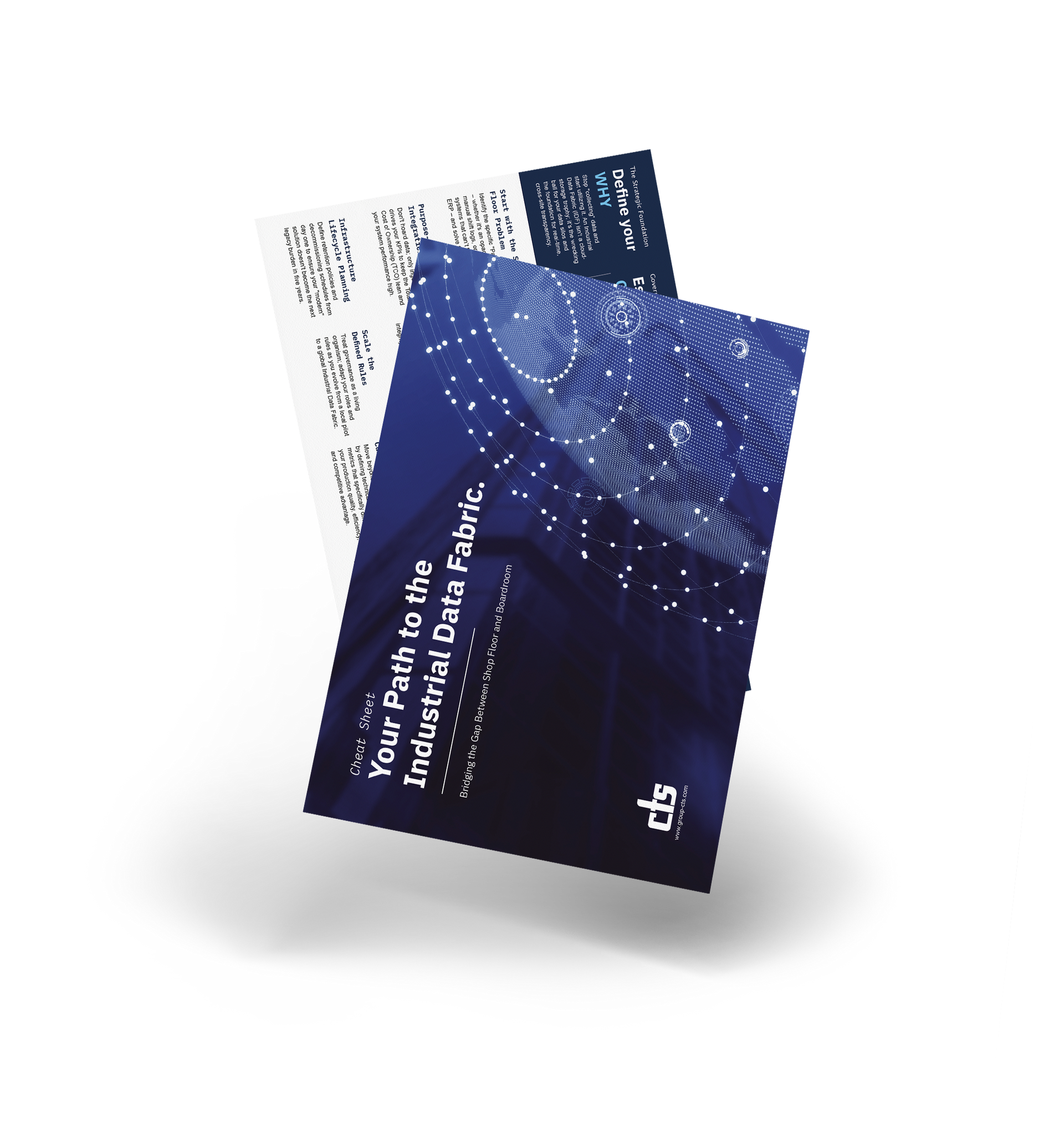 Zwei weiße Broschüren mit Text und Bildern, eine mit Produktdetails und die andere mit technischen Informationen.