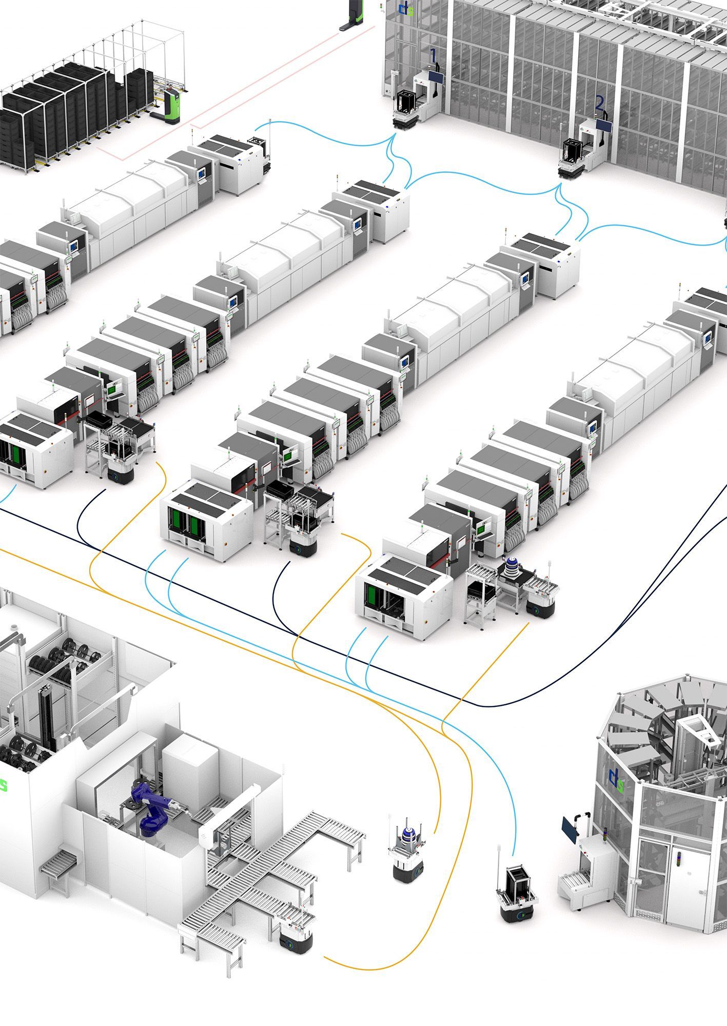 Ein computergeneriertes Bild eines Herstellungsprozesses
